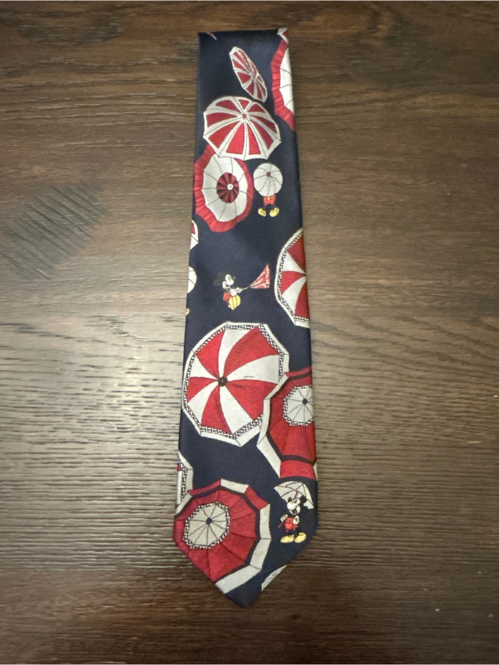 Vintage Disney Mickey Mouse Necktie Balancine Tie Works Mickey & Co Umbrella Tie
